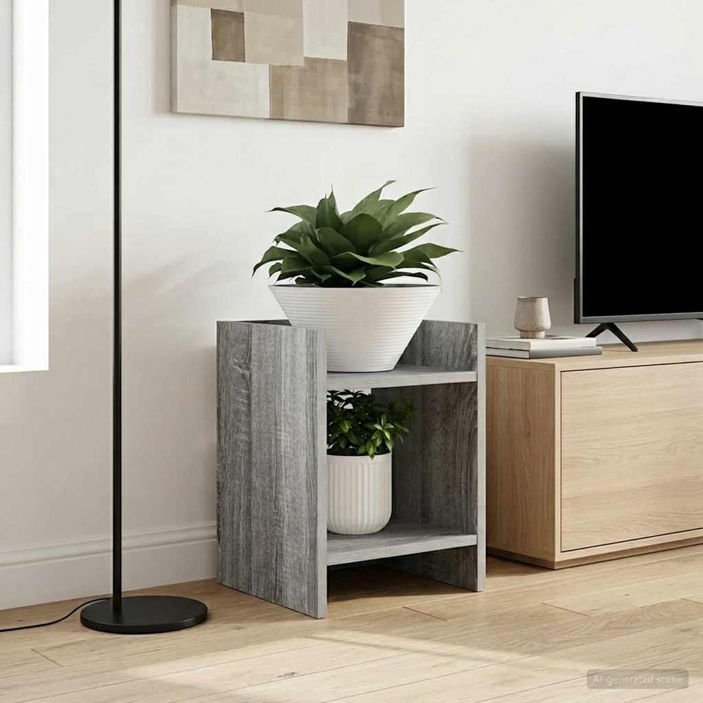 vidaXL Plant Stand 2 pcs Grey Sonoma 30 x 30 x 40 cm Engineered Wood 1