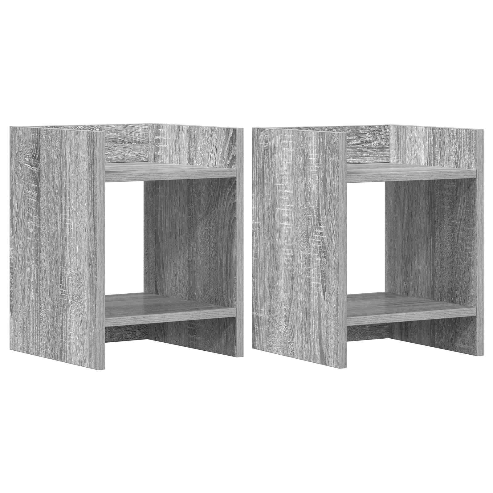 vidaXL Plant Stand 2 pcs Grey Sonoma 30 x 30 x 40 cm Engineered Wood 2