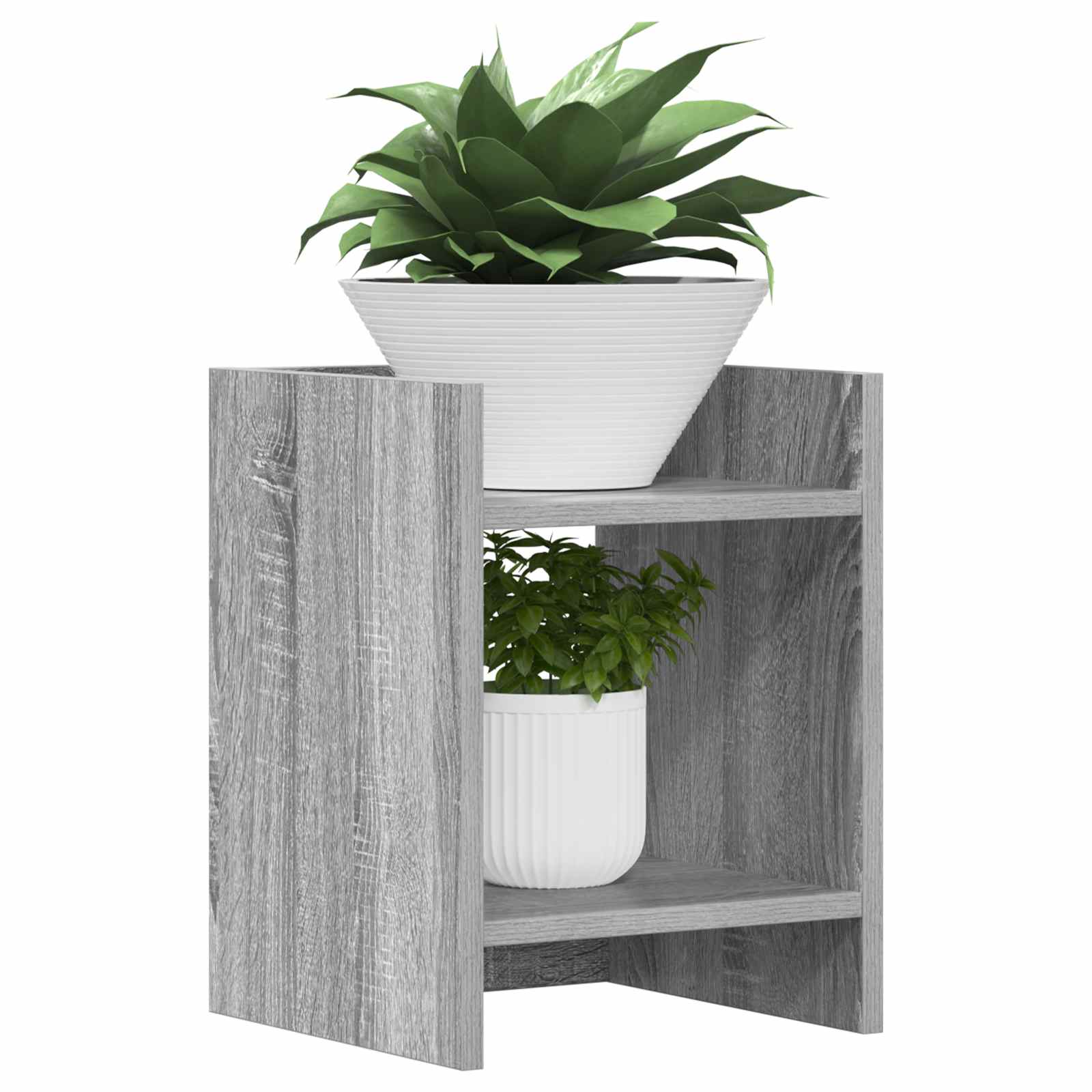 vidaXL Plant Stand 2 pcs Grey Sonoma 30 x 30 x 40 cm Engineered Wood 3