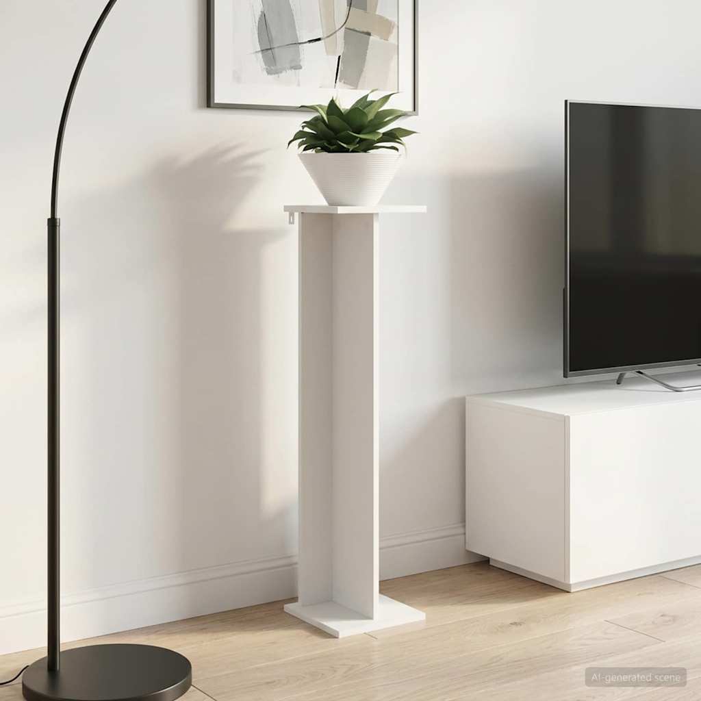 vidaXL Plant Stand 2 pcs White 25 x 25.5 x 100.5 cm Engineered Wood 4