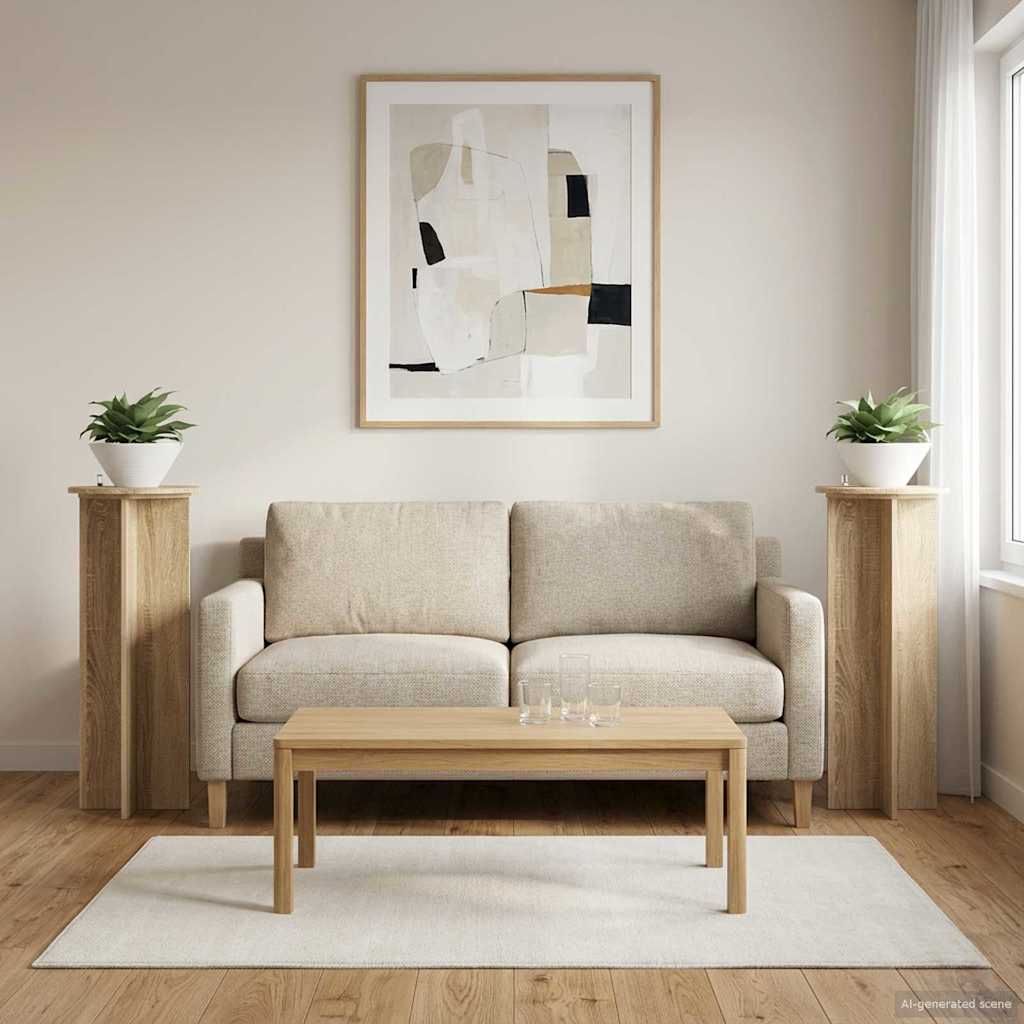 vidaXL Plant Stand 2 pcs Sonoma Oak Ø40 x 100 cm Engineered Wood 1