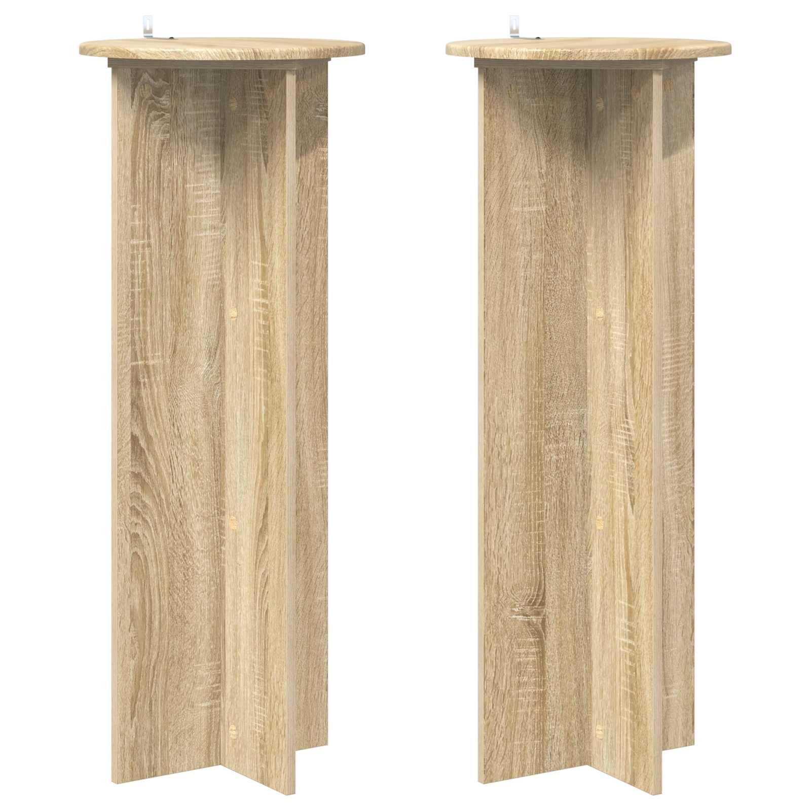 vidaXL Plant Stand 2 pcs Sonoma Oak Ø40 x 100 cm Engineered Wood 2