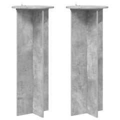 vidaXL Plant Stand 2 pcs Concrete Grey Ø40 x 100 cm Engineered Wood 2