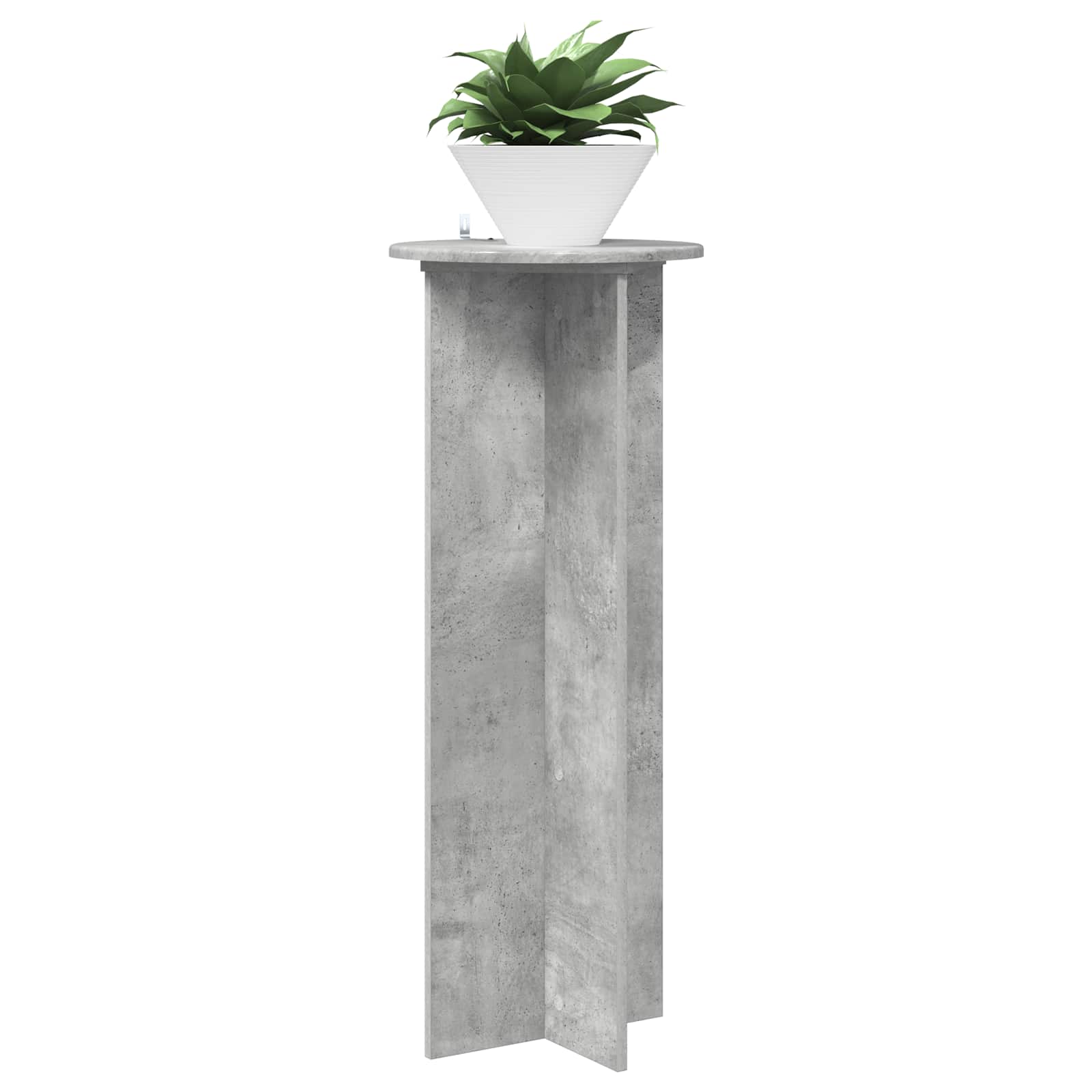vidaXL Plant Stand 2 pcs Concrete Grey Ø40 x 100 cm Engineered Wood 3