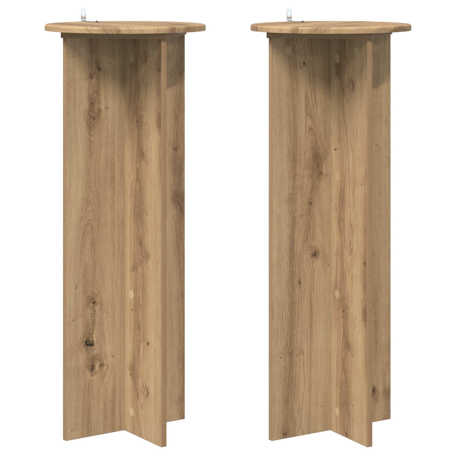 vidaXL Plant Stand 2 pcs Artisan Oak Ø40 x 100 cm Engineered Wood 2