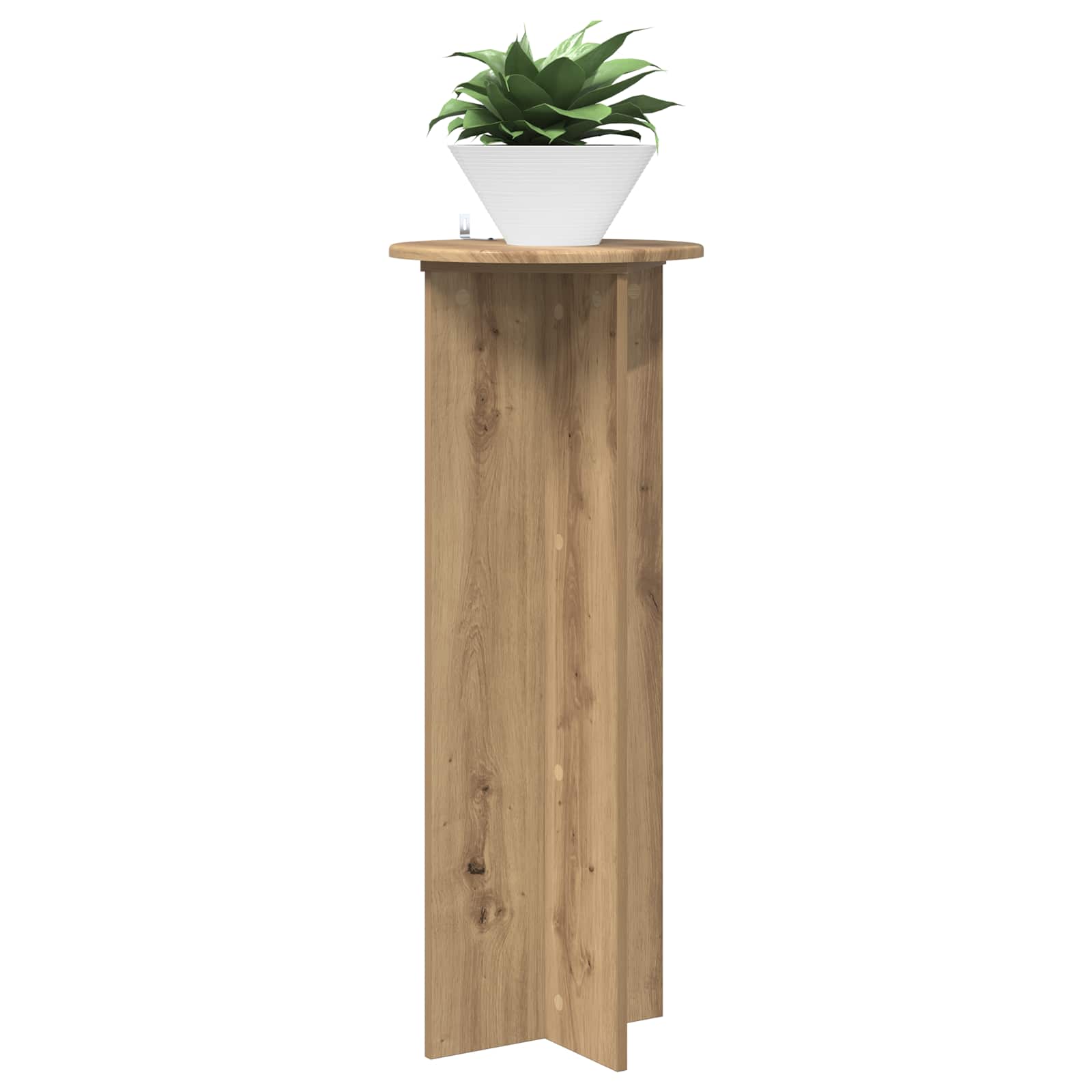vidaXL Plant Stand 2 pcs Artisan Oak Ø40 x 100 cm Engineered Wood 3