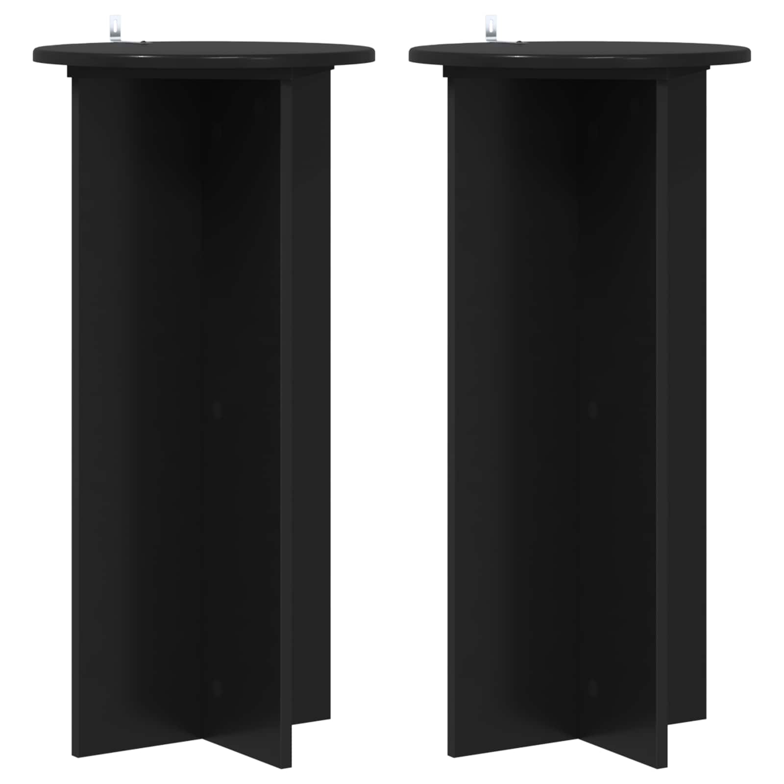 vidaXL Plant Stand 2 pcs Black 40 x 40 x 80 cm Engineered Wood 2