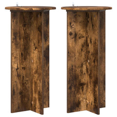 vidaXL Plant Stand 2 pcs Smoked Oak 40 x 40 x 80 cm Engineered Wood 2
