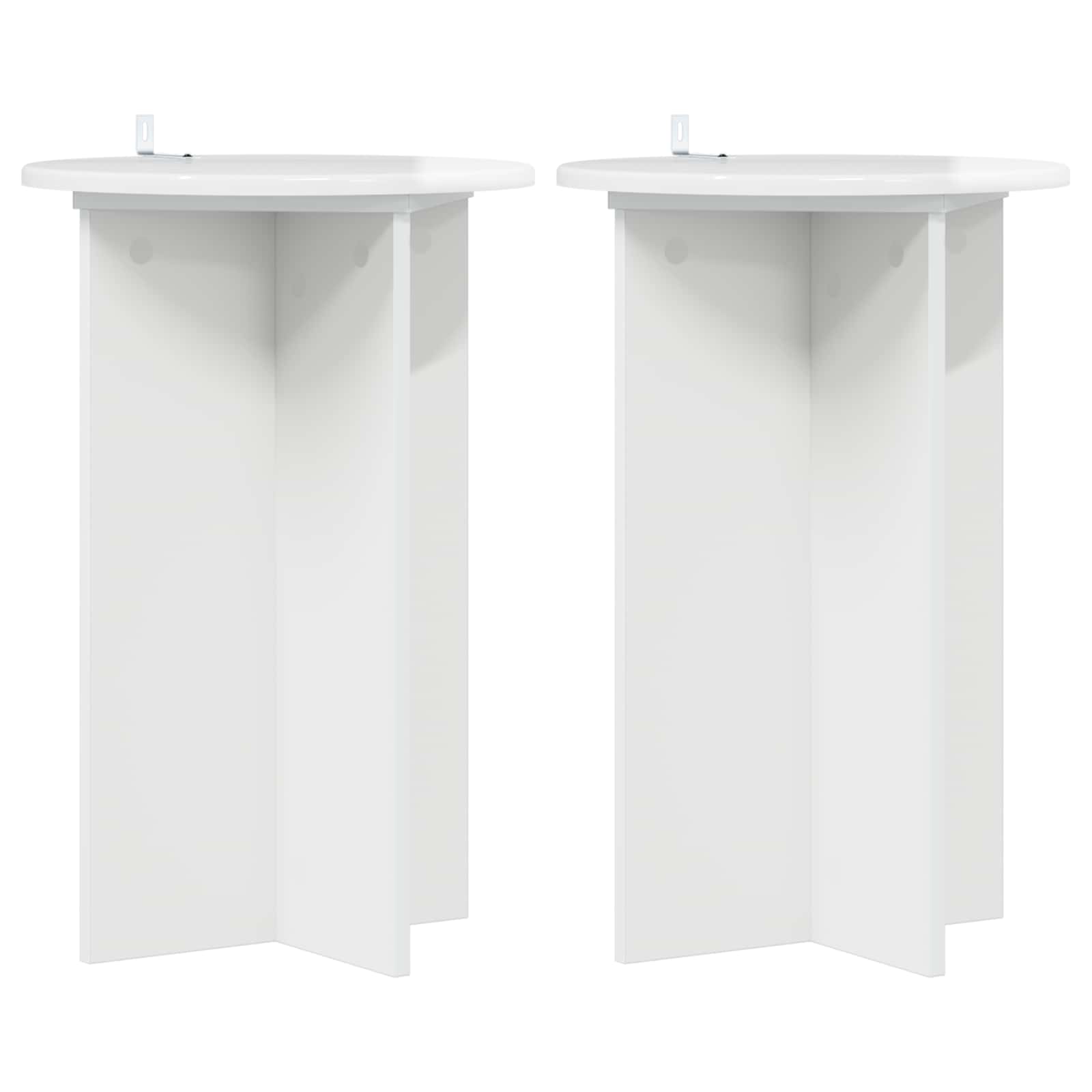 vidaXL Plant Stand 2 pcs High Gloss White Ø40 x 60 cm Engineered Wood 2