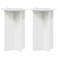 vidaXL Plant Stand 2 pcs High Gloss White Ø40 x 60 cm Engineered Wood 2