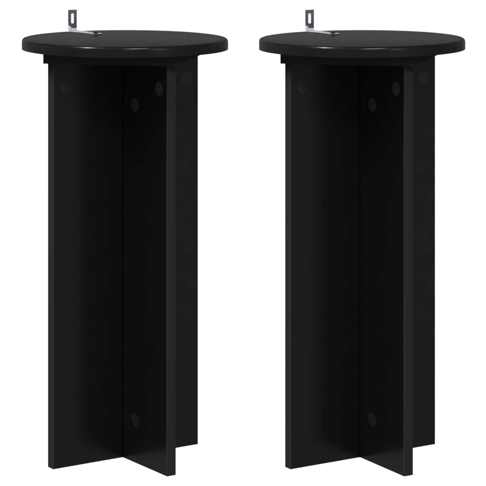 vidaXL Plant Stand 2 pcs Black 29.5 x 29.5 x 60 cm Engineered Wood 2