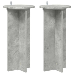 vidaXL Plant Stand 2 pcs Concrete Grey 29.5 x 29.5 x 60 cm 2