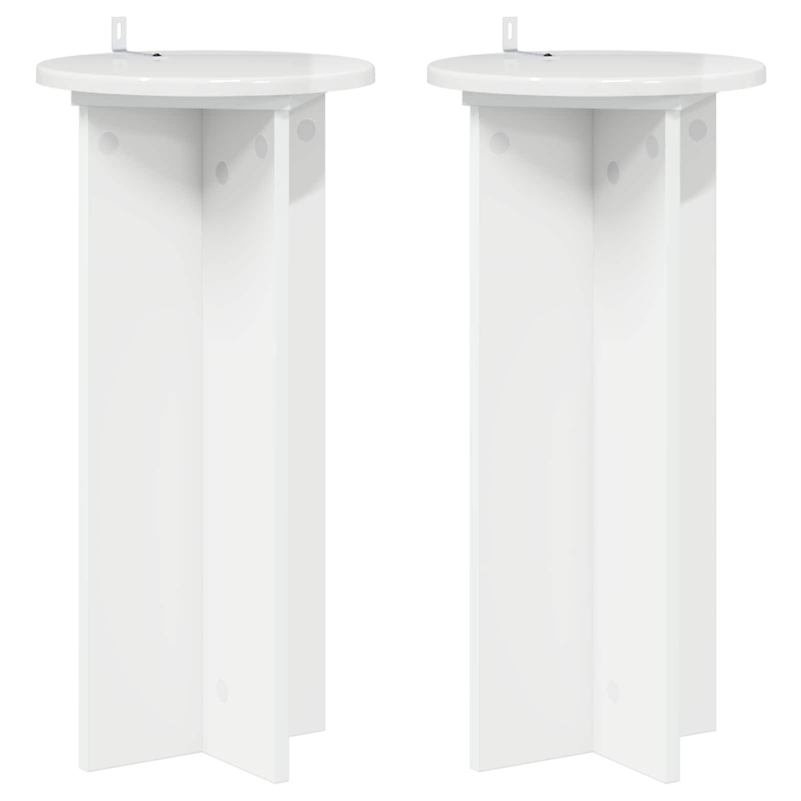 vidaXL Plant Stand 2 pcs High Gloss White 29.5 x 29.5 x 60 cm 2