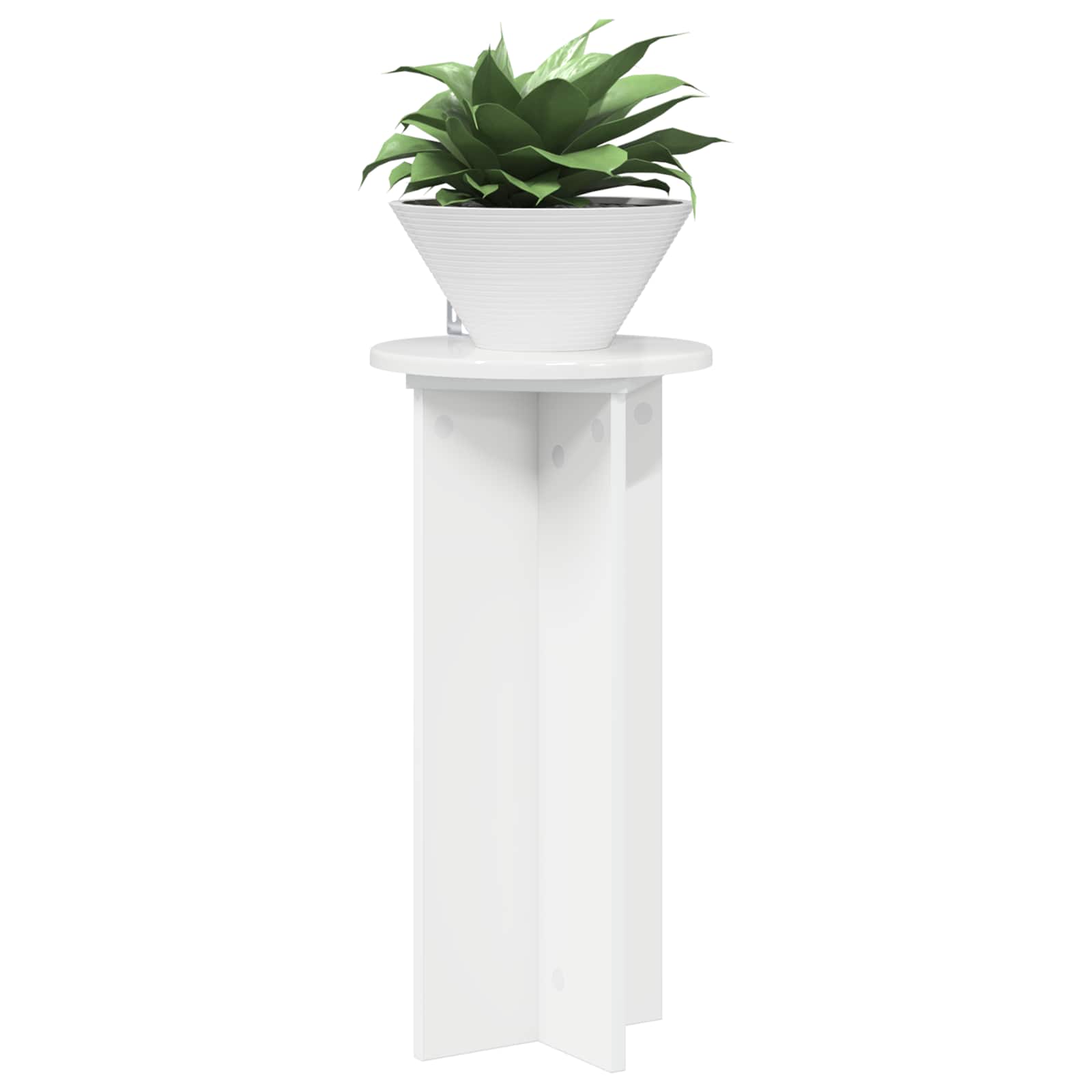 vidaXL Plant Stand 2 pcs High Gloss White 29.5 x 29.5 x 60 cm 3