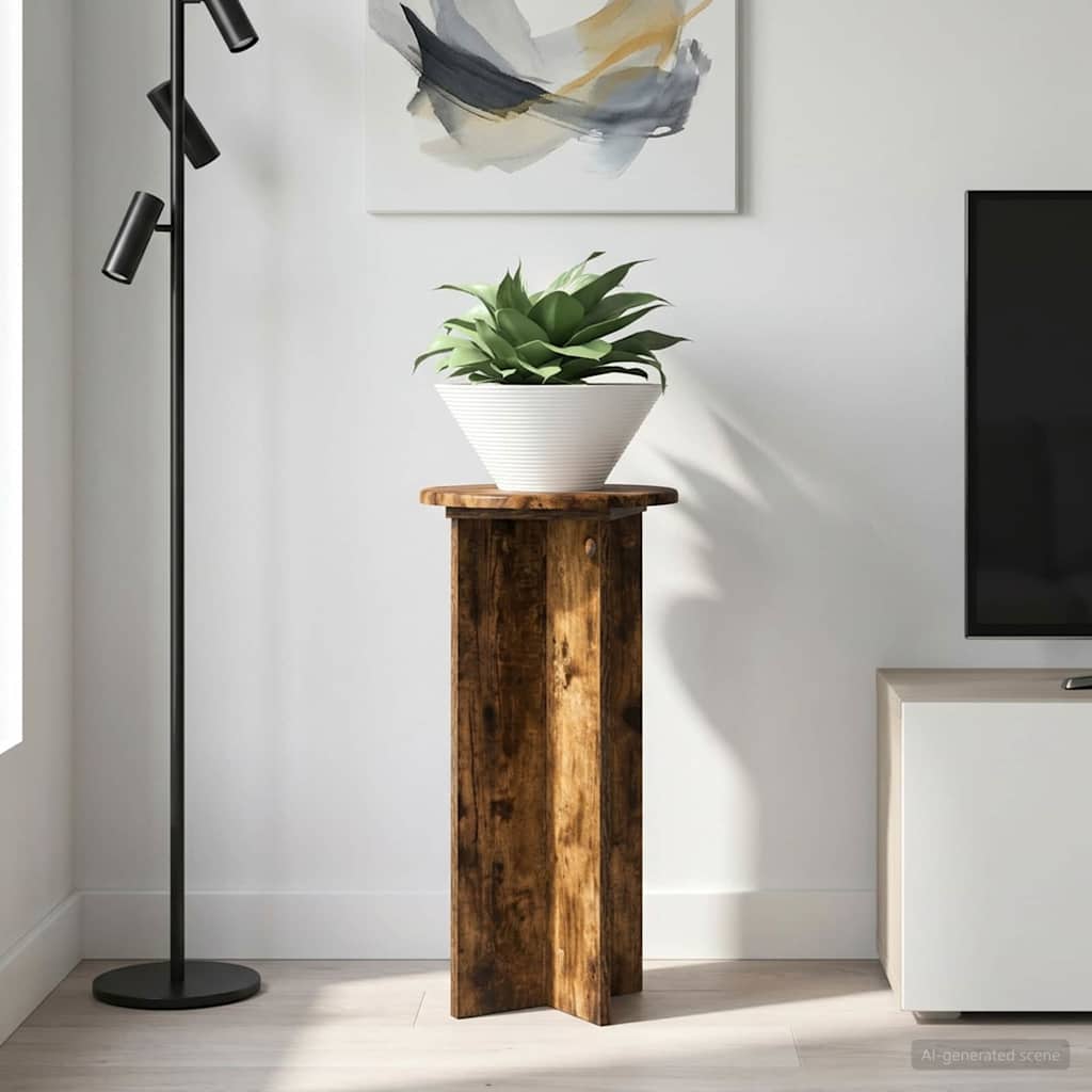 vidaXL Plant Stand 2 pcs Smoked Oak 29.5 x 29.5 x 60 cm 1