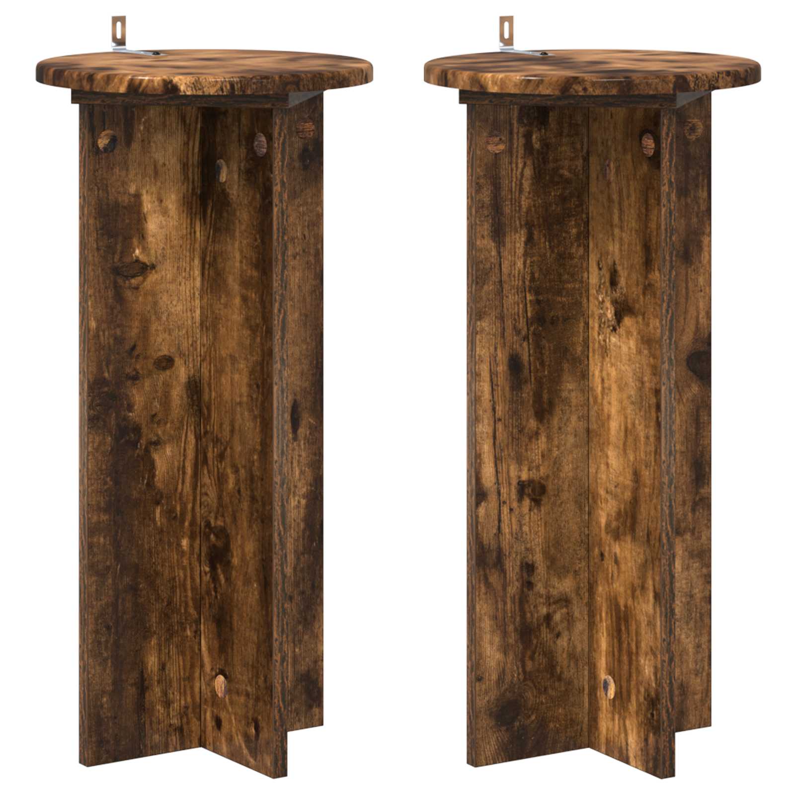 vidaXL Plant Stand 2 pcs Smoked Oak 29.5 x 29.5 x 60 cm 2