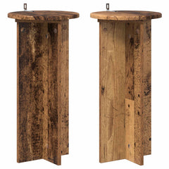 vidaXL Plant Stand 2 pcs Old Wood 29.5 x 29.5 x 60 cm Engineered Wood 2