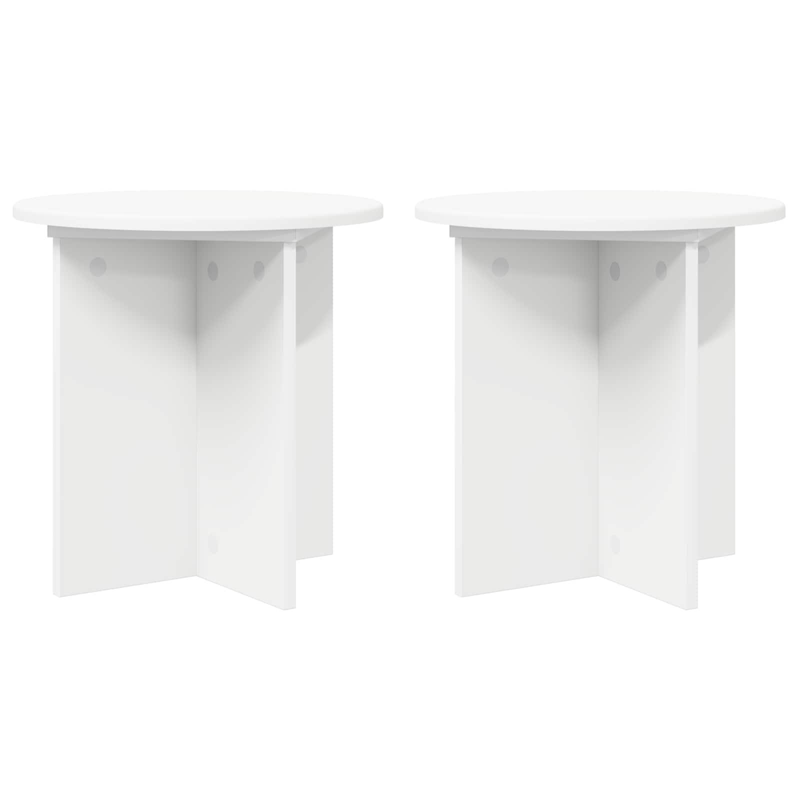 vidaXL Plant Stand 2 pcs White Ø40 x 40 cm Engineered Wood 2