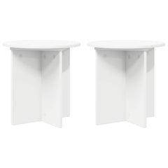vidaXL Plant Stand 2 pcs White Ø40 x 40 cm Engineered Wood 2