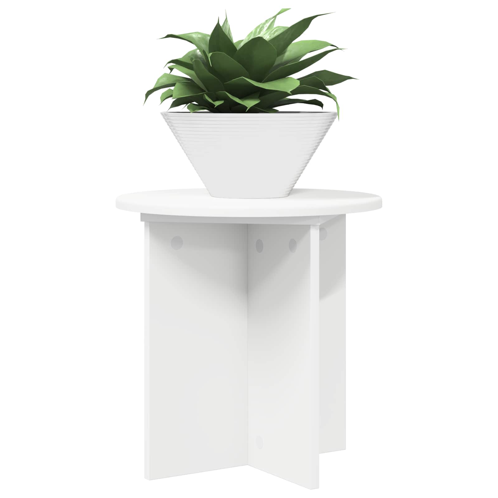 vidaXL Plant Stand 2 pcs White Ø40 x 40 cm Engineered Wood 3