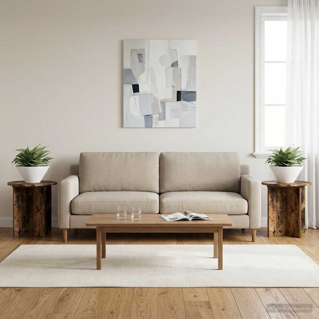 vidaXL Plant Stand 2 pcs Smoked Oak 40 x 40 x 40 cm Engineered Wood 4