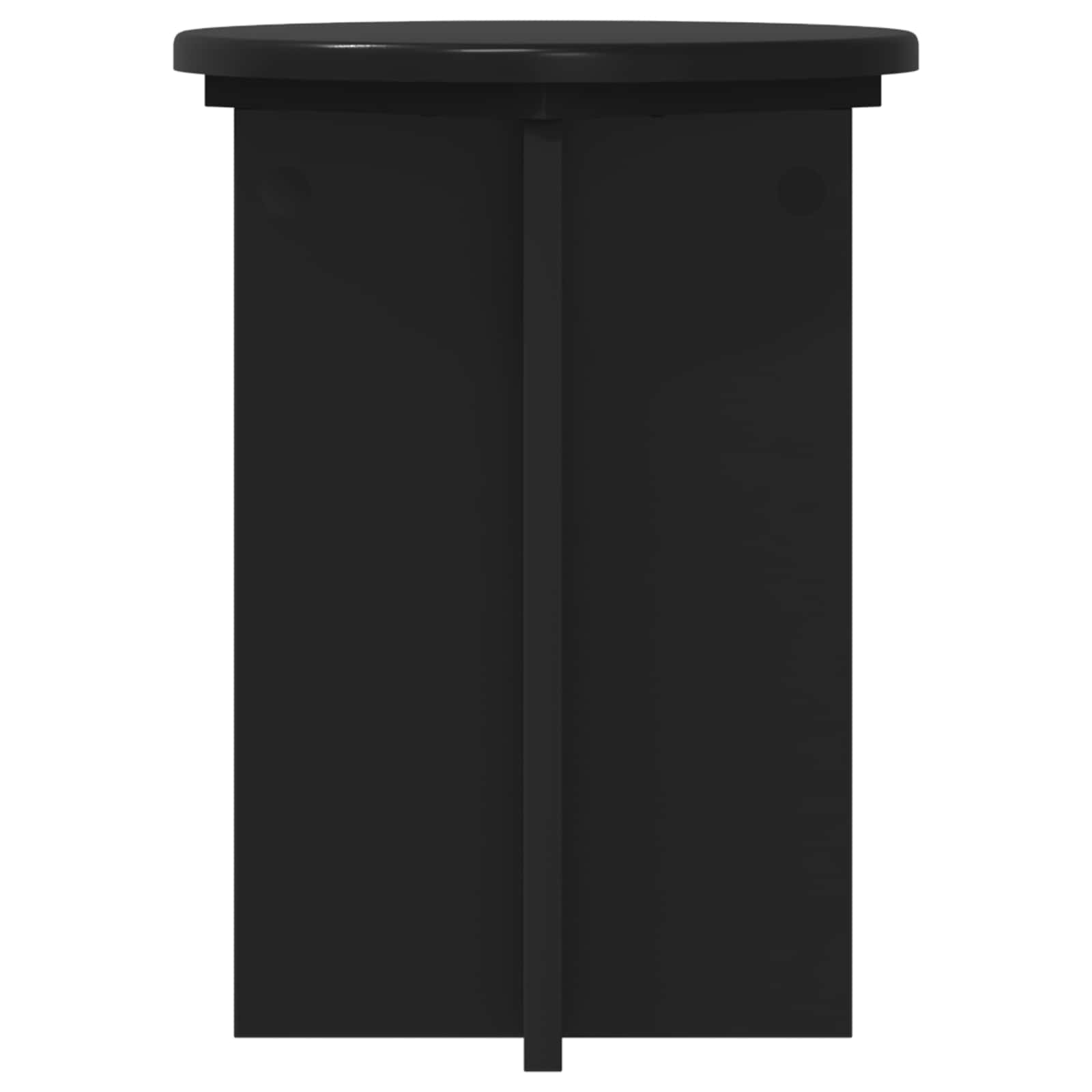 vidaXL Plant Stand 2 pcs Black Ø29.5 x 40 cm Engineered Wood 6