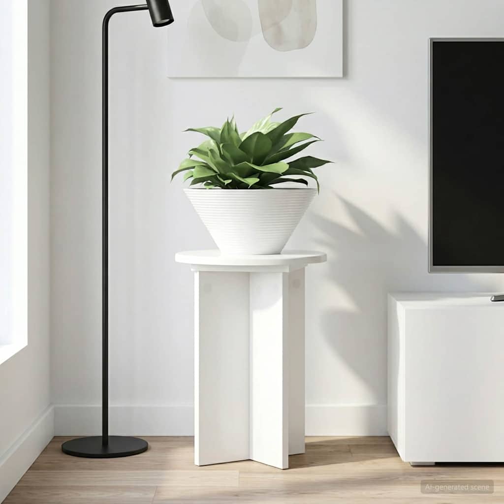vidaXL Plant Stand 2 pcs High Gloss White Ø29.5 x 40 cm 1