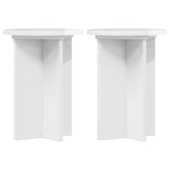 vidaXL Plant Stand 2 pcs High Gloss White Ø29.5 x 40 cm 2