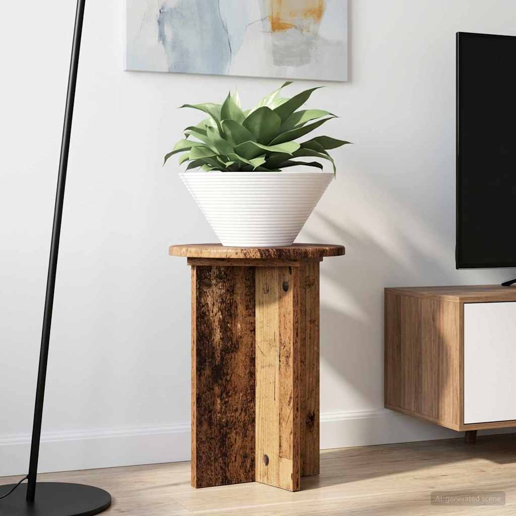 vidaXL Plant Stand 2 pcs Old Wood Ø29.5 x 40 cm Engineered Wood 1