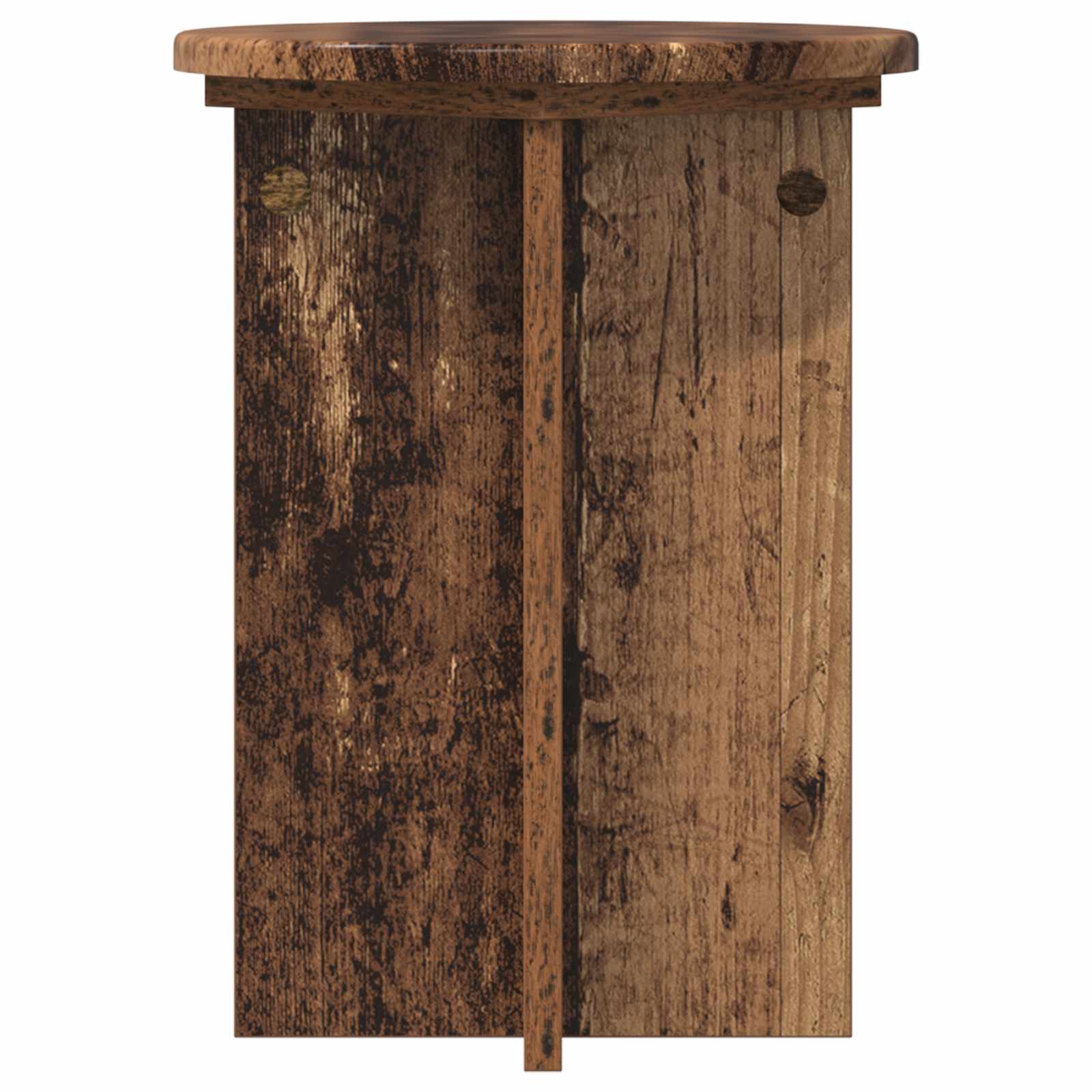 vidaXL Plant Stand 2 pcs Old Wood Ø29.5 x 40 cm Engineered Wood 6