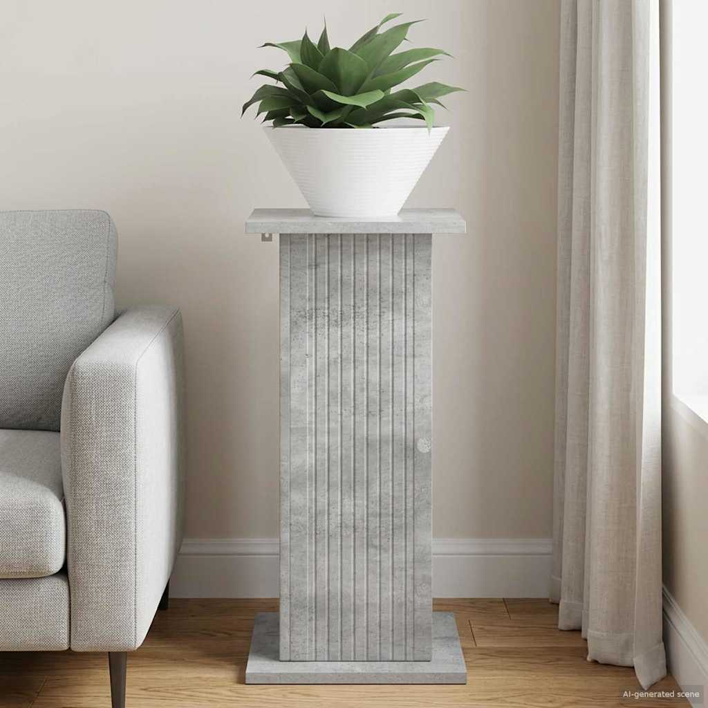 vidaXL Plant Stand Concrete Grey 30.5 x 30 x 60.5 cm Engineered Wood 4