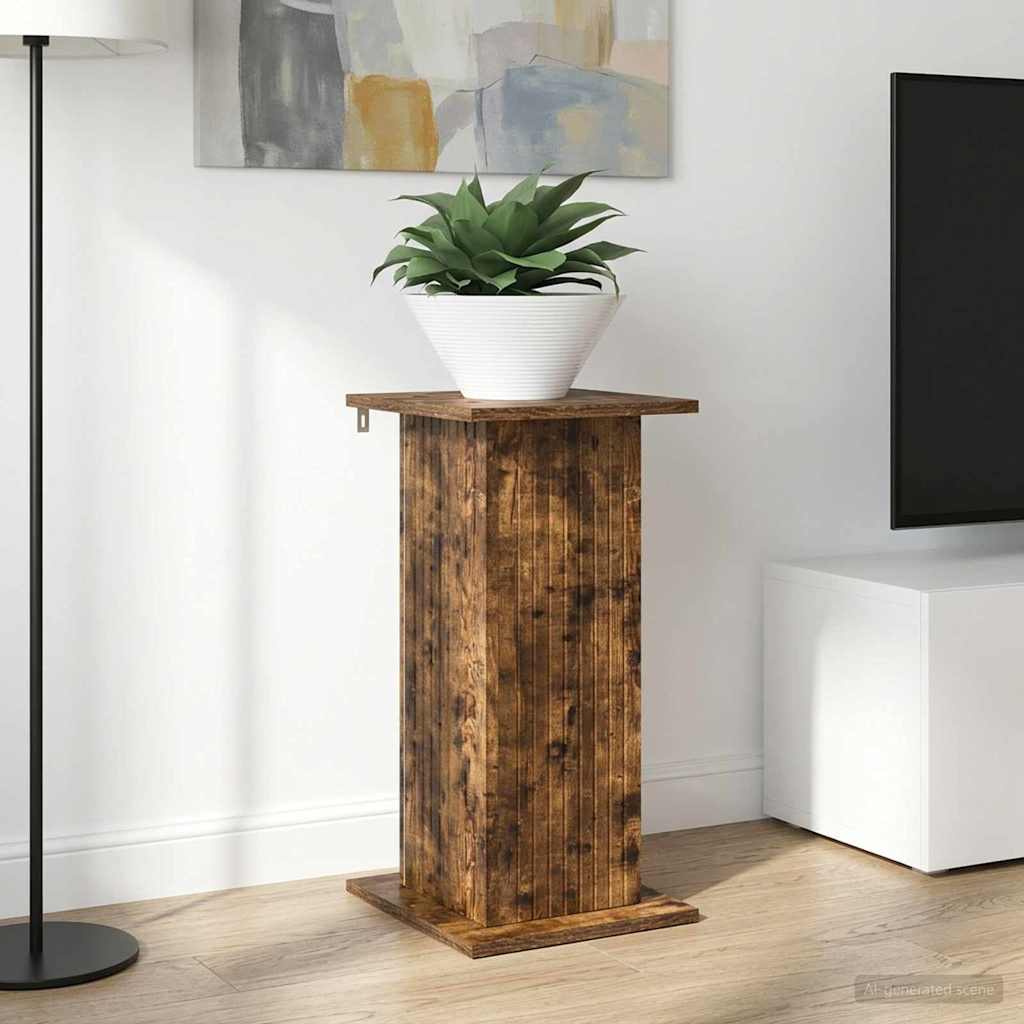 vidaXL Plant Stand Smoked Oak 30.5 x 30 x 60.5 cm Engineered Wood 1