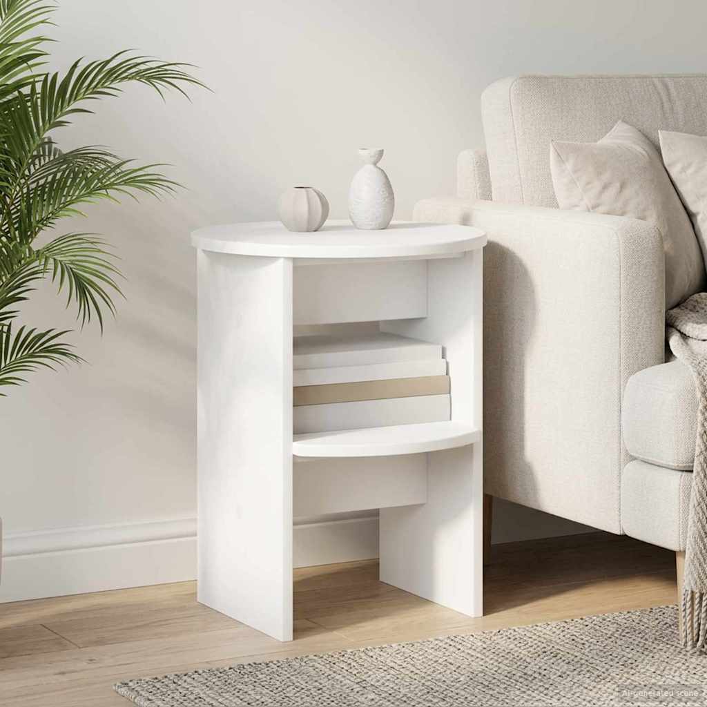 vidaXL Side Cabinet White Ø40 x 50 cm Engineered Wood 1