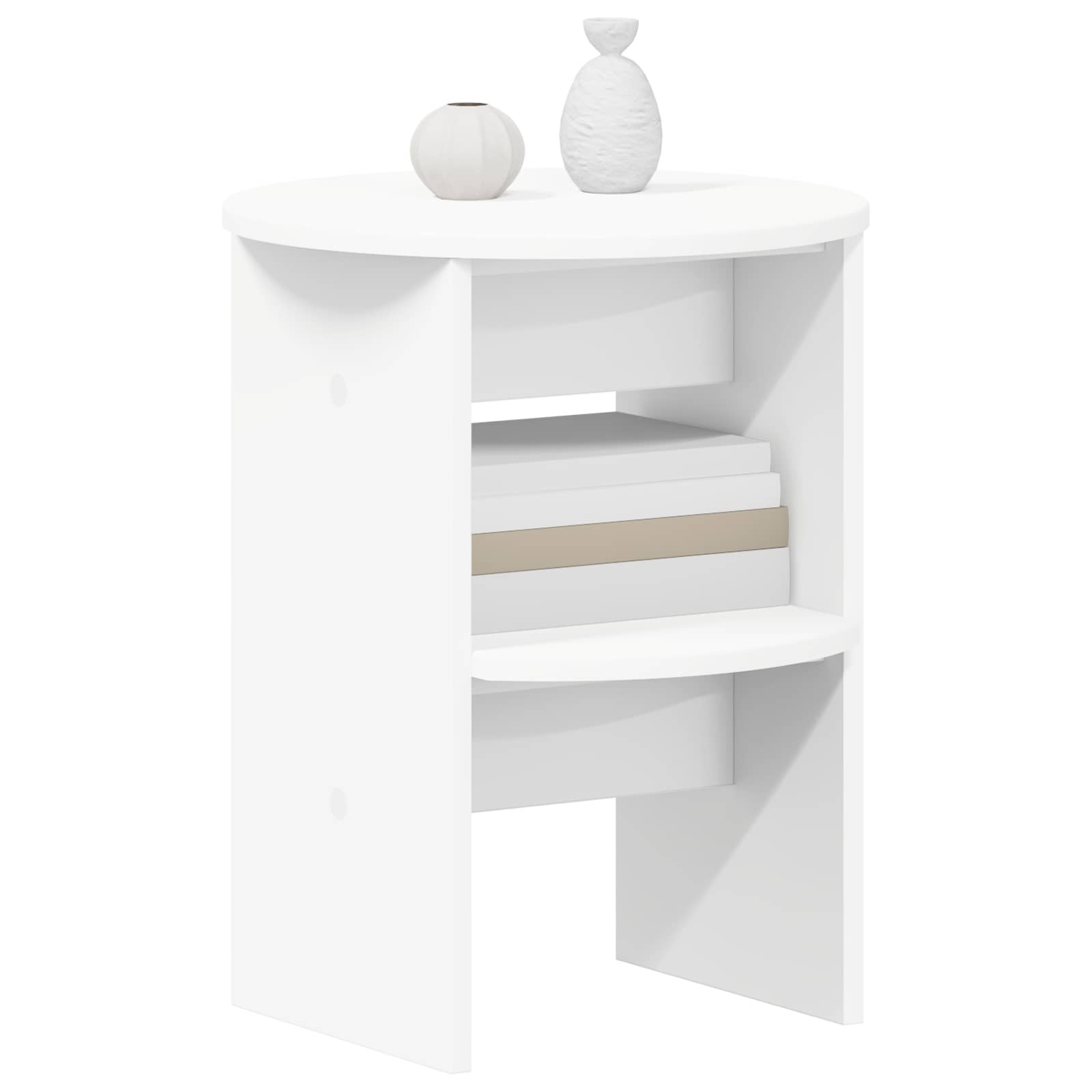 vidaXL Side Cabinet White Ø40 x 50 cm Engineered Wood 3