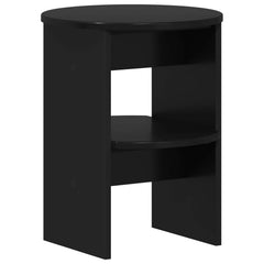 vidaXL Side Cabinet 2 pcs Black Ø40 x 50 cm Engineered Wood 5