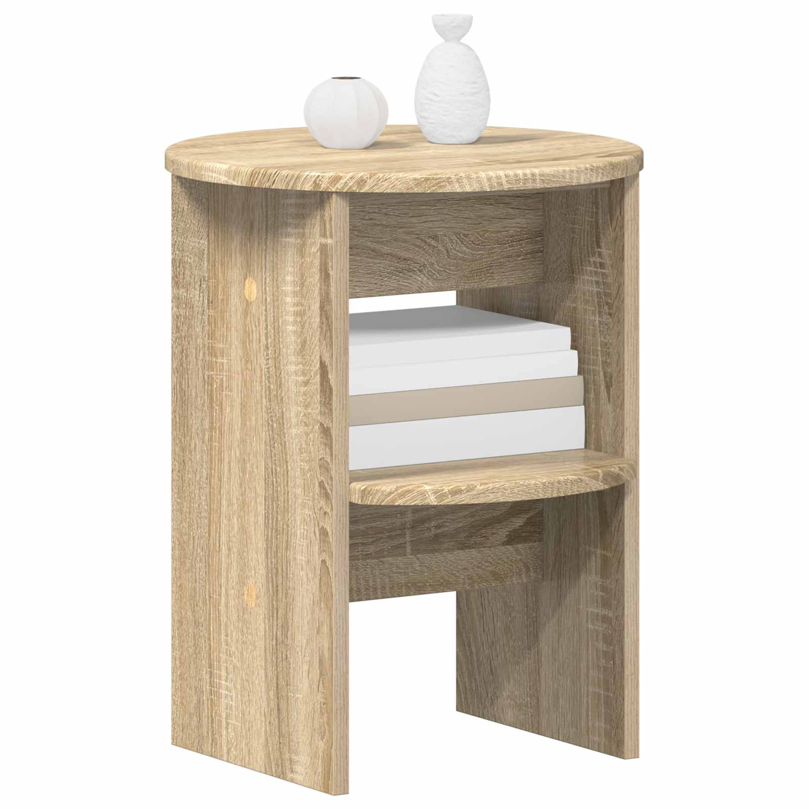 vidaXL Side Cabinet Sonoma Oak Ø40 x 50 cm Engineered Wood 3