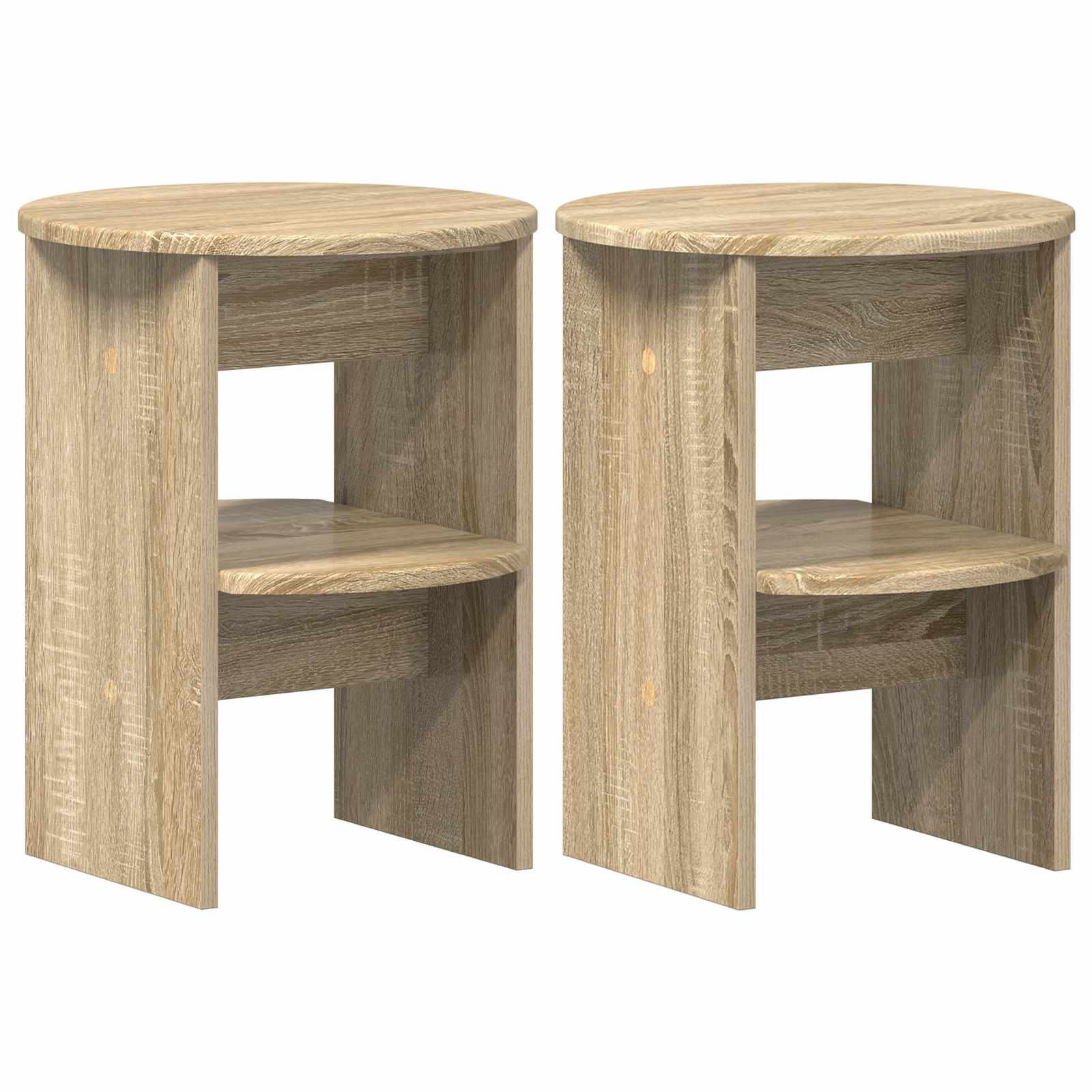 vidaXL Side Cabinet 2 pcs Sonoma Oak Ø40 x 50 cm Engineered Wood 2