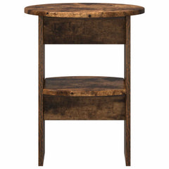 vidaXL Side Cabinet 2 pcs Smoked Oak Ø40 x 50 cm Engineered Wood 6