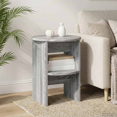 vidaXL Side Cabinet 2 pcs Grey Sonoma Ø40 x 50 cm Engineered Wood 1