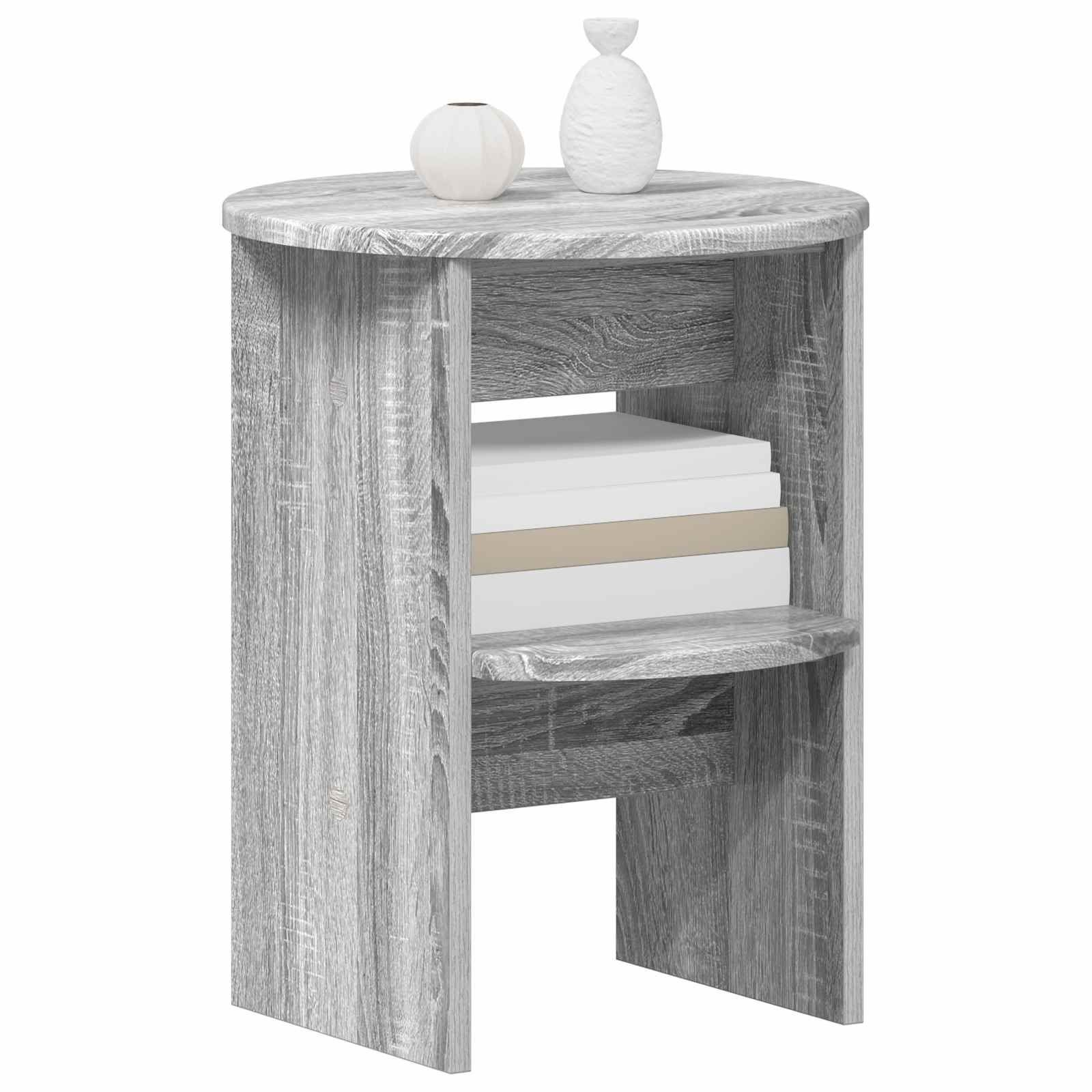 vidaXL Side Cabinet 2 pcs Grey Sonoma Ø40 x 50 cm Engineered Wood 3