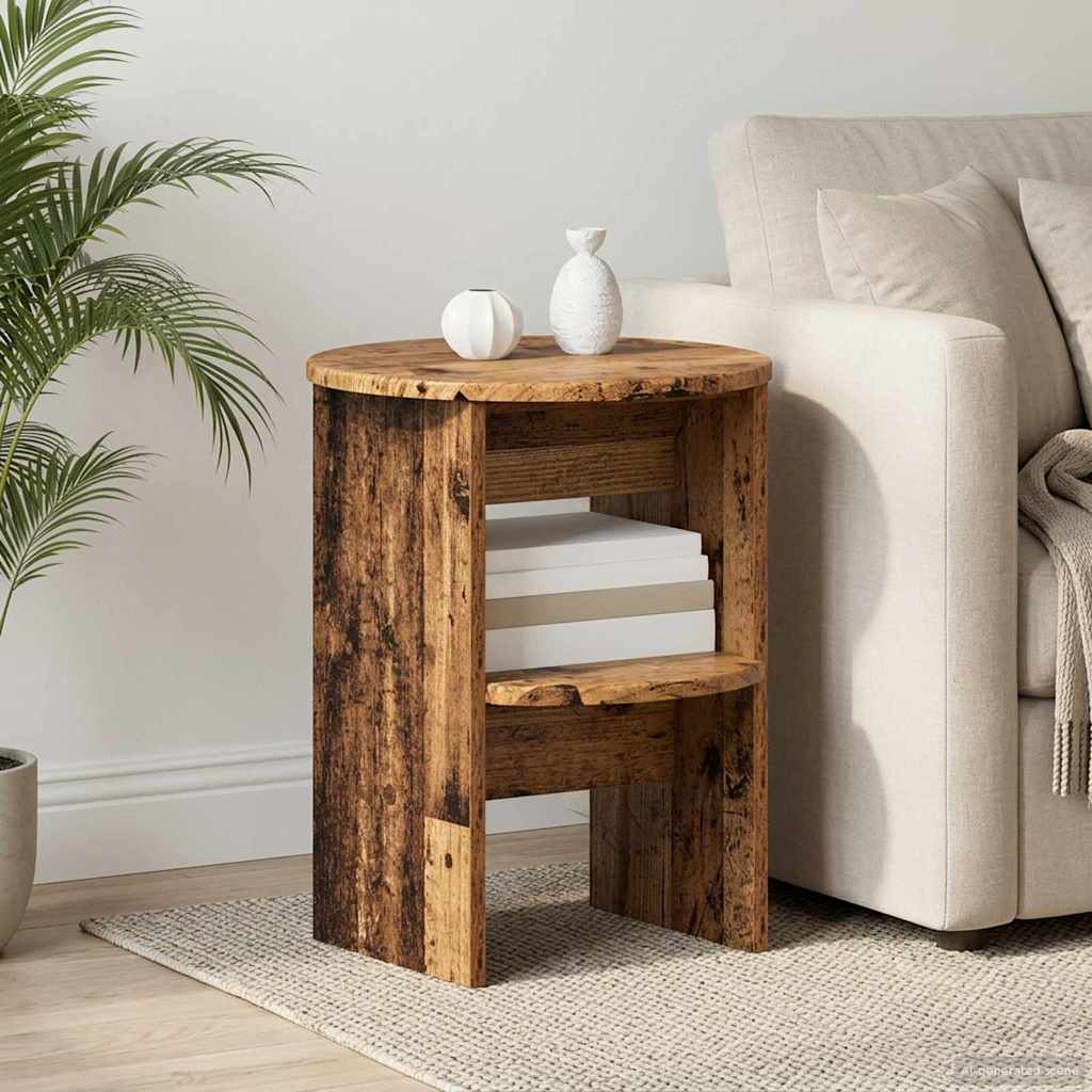 vidaXL Side Cabinet Old Wood Ø40 x 50 cm Engineered Wood 1