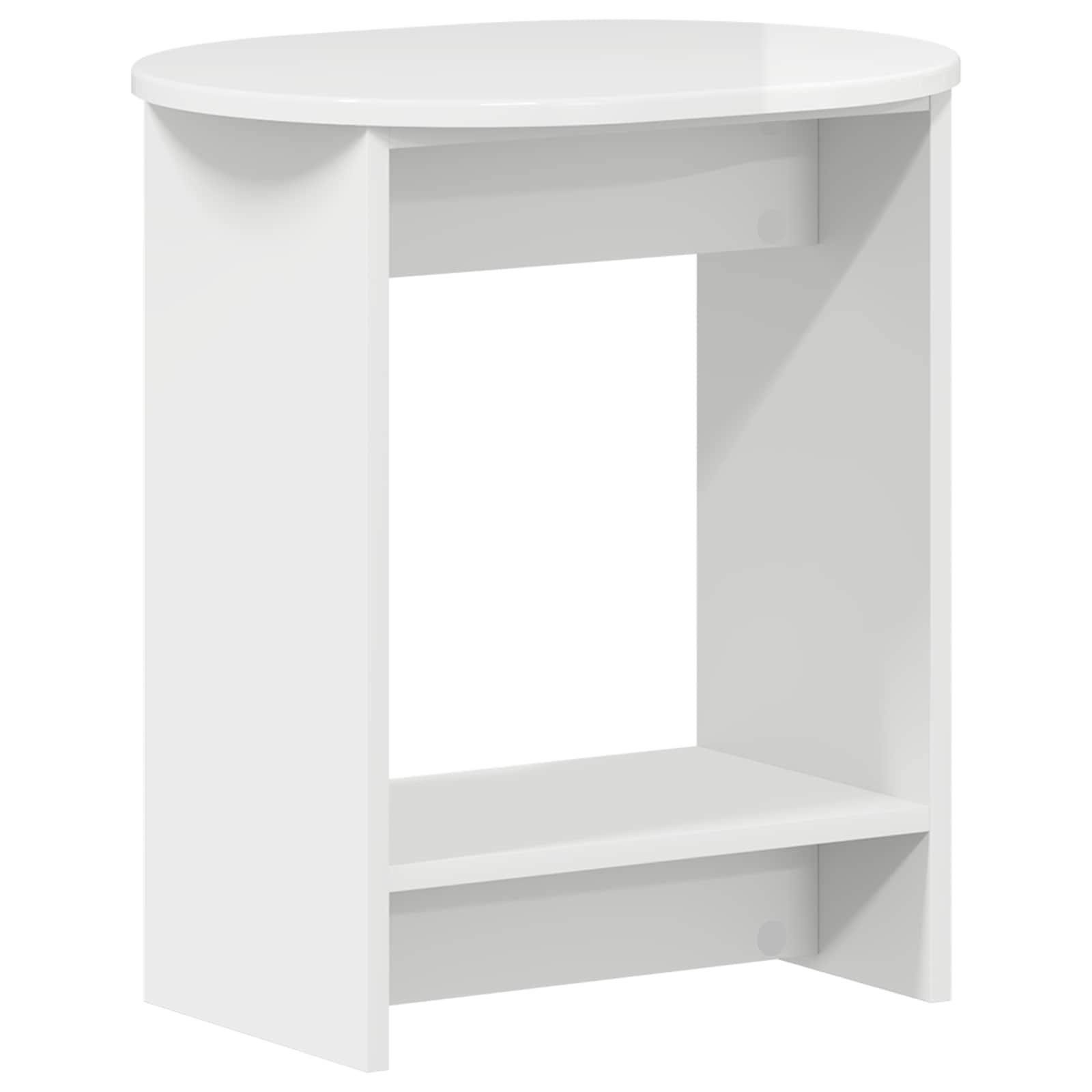 vidaXL Side Table High Gloss White 50 x 39,5 x 55 cm Engineered Wood 2