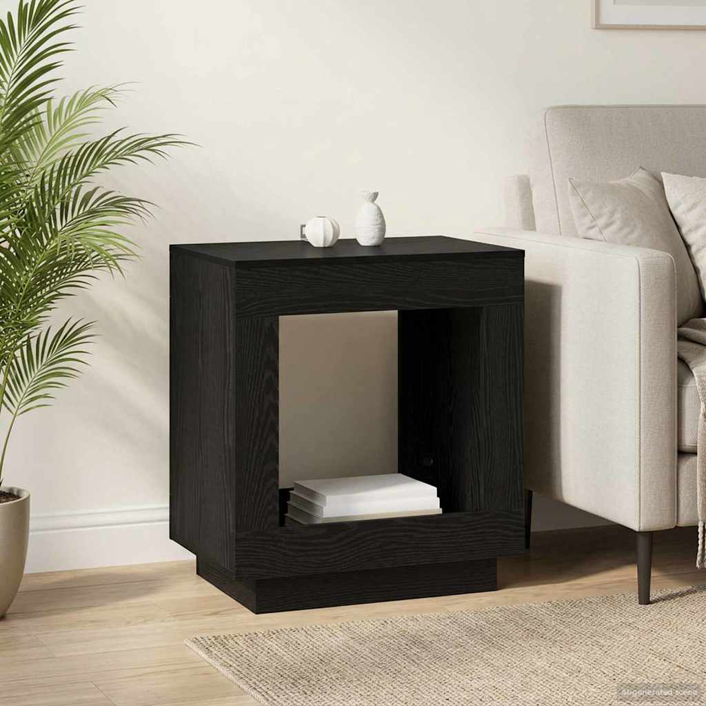 vidaXL Side Table Black Oak 60 x 40 x 65 cm Engineered Wood 1