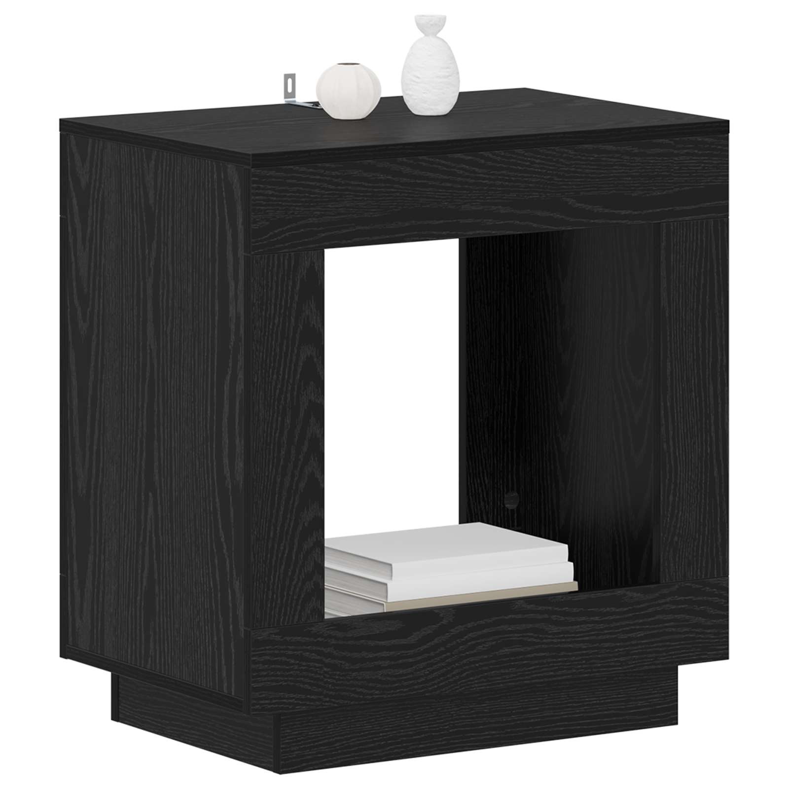 vidaXL Side Table Black Oak 60 x 40 x 65 cm Engineered Wood 3