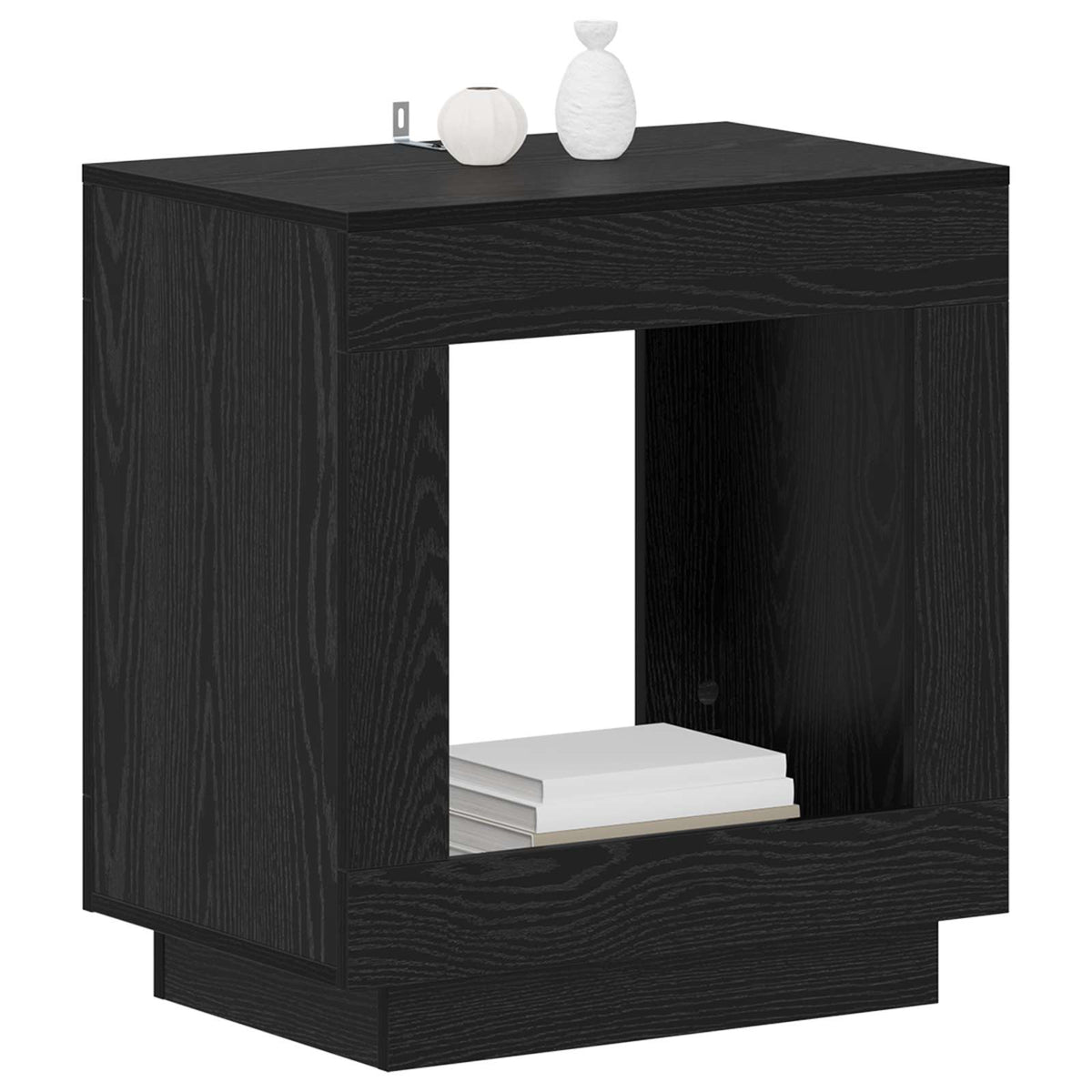 Side Table 60 x 40 x 65 cm Engineered Wood Black oak