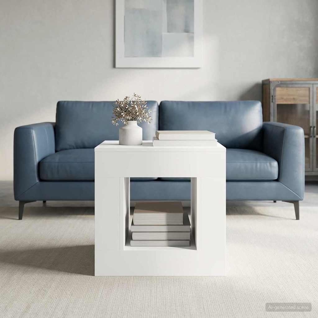 Coffee Table 51.5 x 50 x 50 cm Engineered Wood White