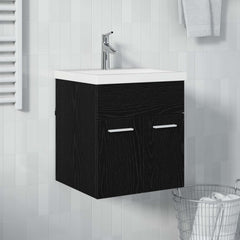 vidaXL Sink cabinet Black Oak 41 x 38.5 x 46 cm Engineered Wood 1
