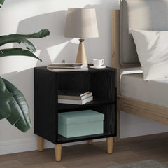 vidaXL Bed Cabinet Black Oak 40 x 30 x 50 cm Engineered Wood 1