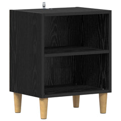 vidaXL Bed Cabinet Black Oak 40 x 30 x 50 cm Engineered Wood 2