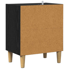 vidaXL Bed Cabinet Black Oak 40 x 30 x 50 cm Engineered Wood 6